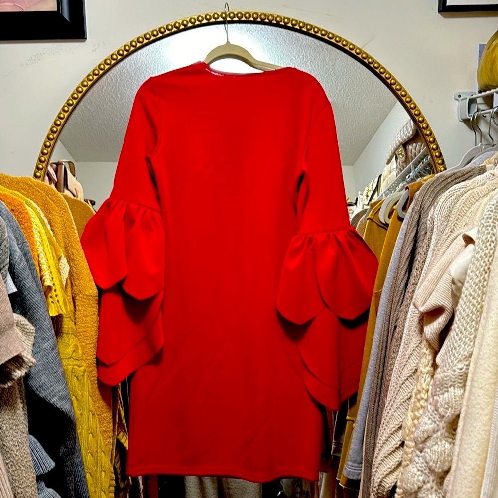 Petal Sleeve Scuba Dress